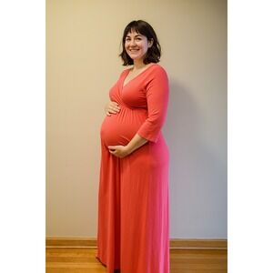 Clearlove Maternity Wrap‎ Maxi Dress Papaya Size XL – Empire Waist